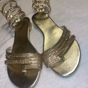 Elegant Gold Strappy Sandals